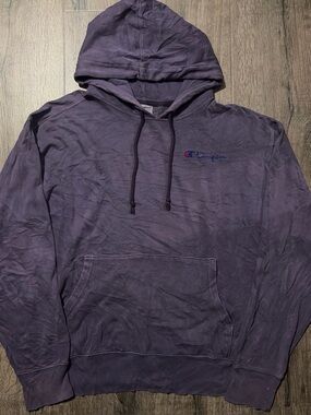 Vintage Champion Purple Embroidered Logo Hoodie